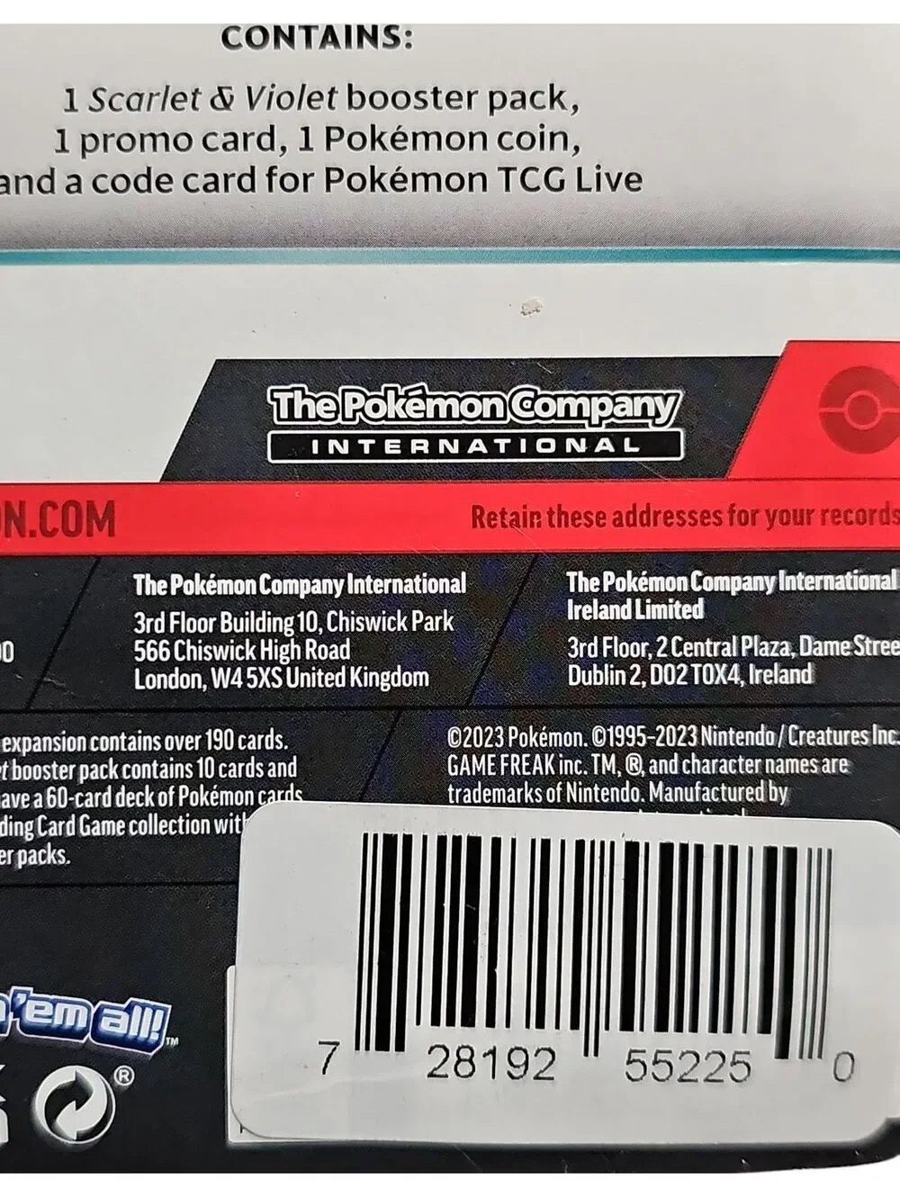 Pokémon TCG Scarlet & Violet Blister 2023 – Sealed Promo & Coin, Storage Wear